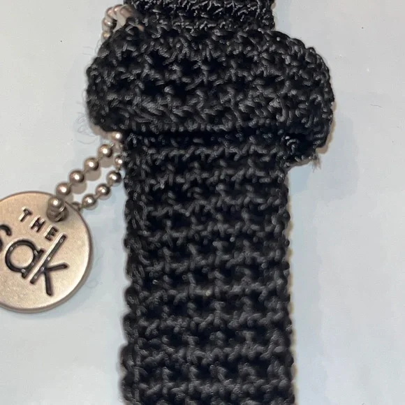 THE SAK BLACK Belt Woven Women's Size Medium 1” wide silver buckle TEXTURED BELT - Picture 7 of 11